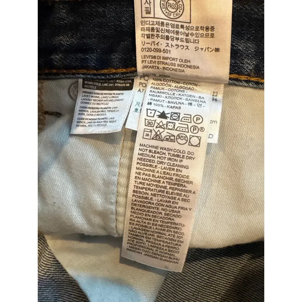 Levis 505 Jeans Mens Sz 40x30 Blue Regular Fit Straight Leg 100% Cotton Classic